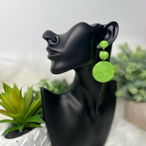 Chic Lime Green Statement Earrings